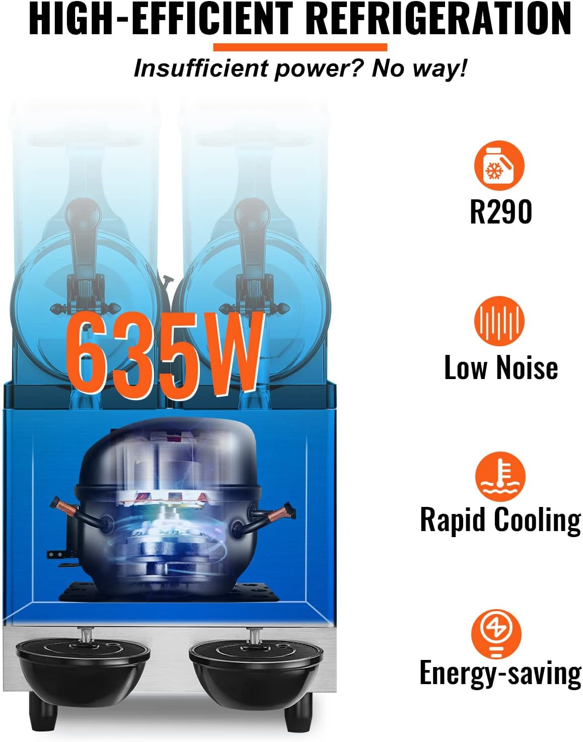 Granizadora VEVOR: Doble Tazón 24L, Acero Inoxidable 860W  