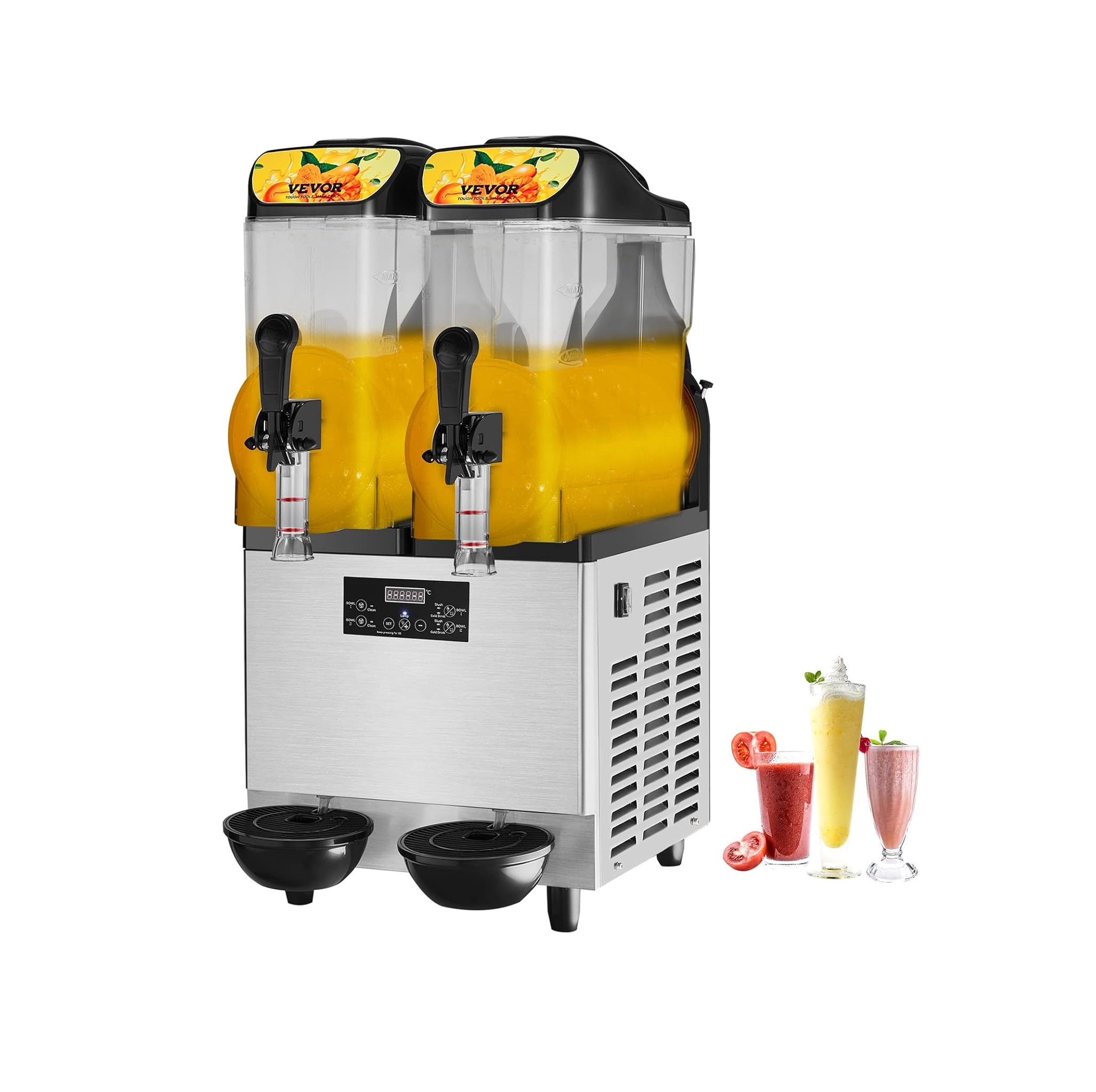 Granizadora VEVOR: Doble Tazón 24L, Acero Inoxidable 860W  