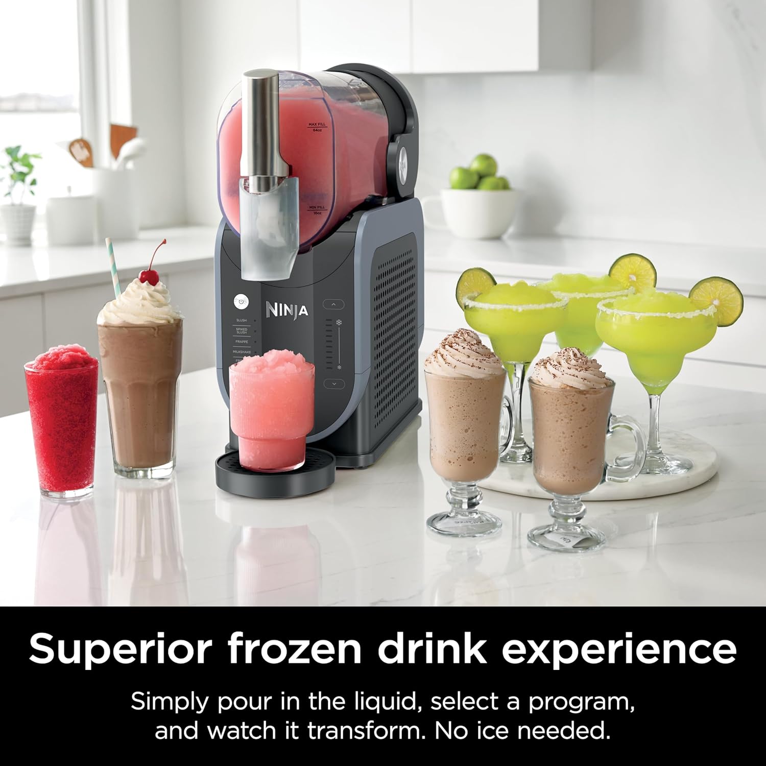 Máquina Ninja Slushi Profesional: Granizados, Margaritas y Más con RapidChill, Gris
