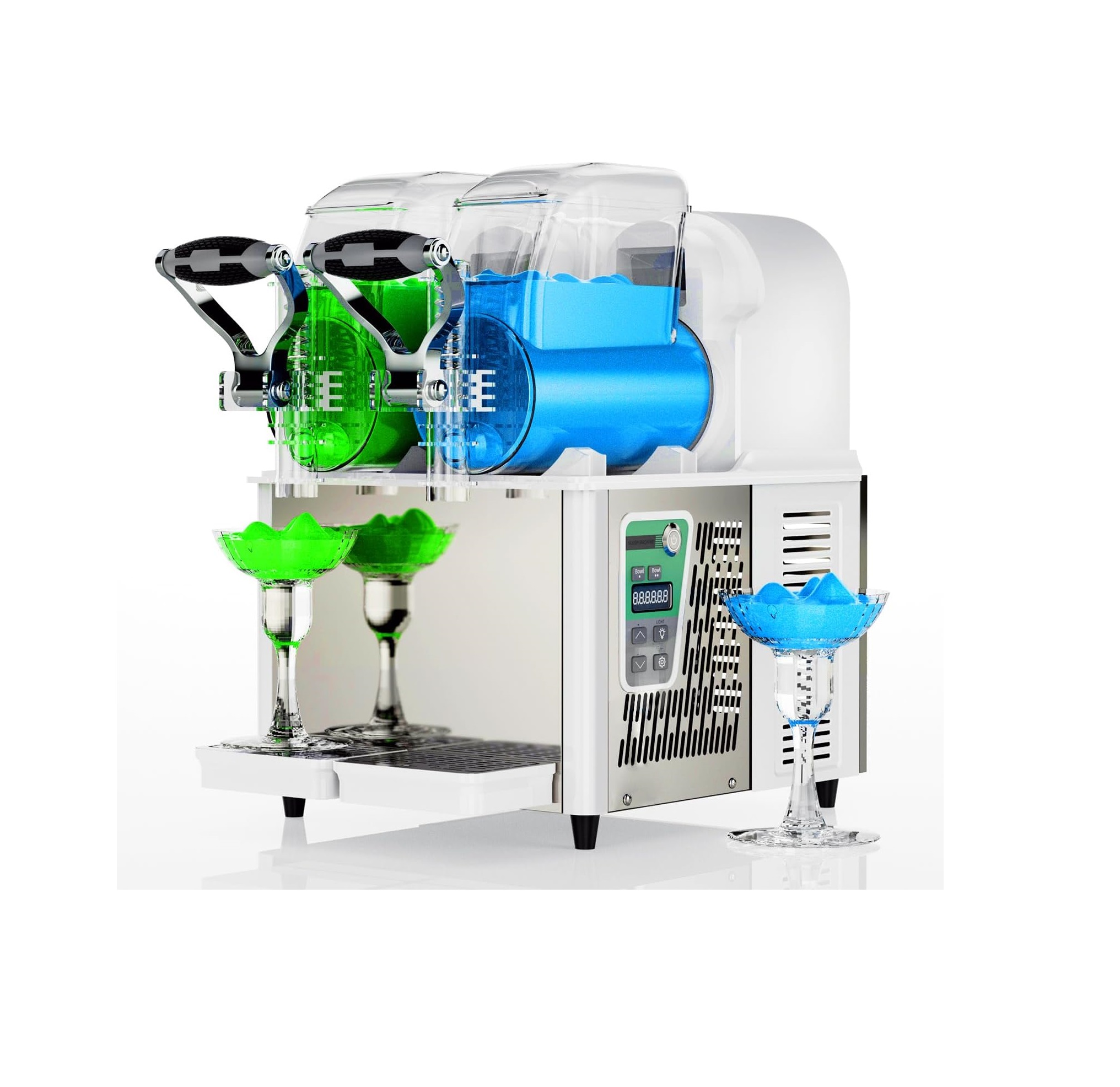 Máquina de Granizados Comercial SOULDOU: 4L x 2 Tanques, Multifuncional y Compacta  