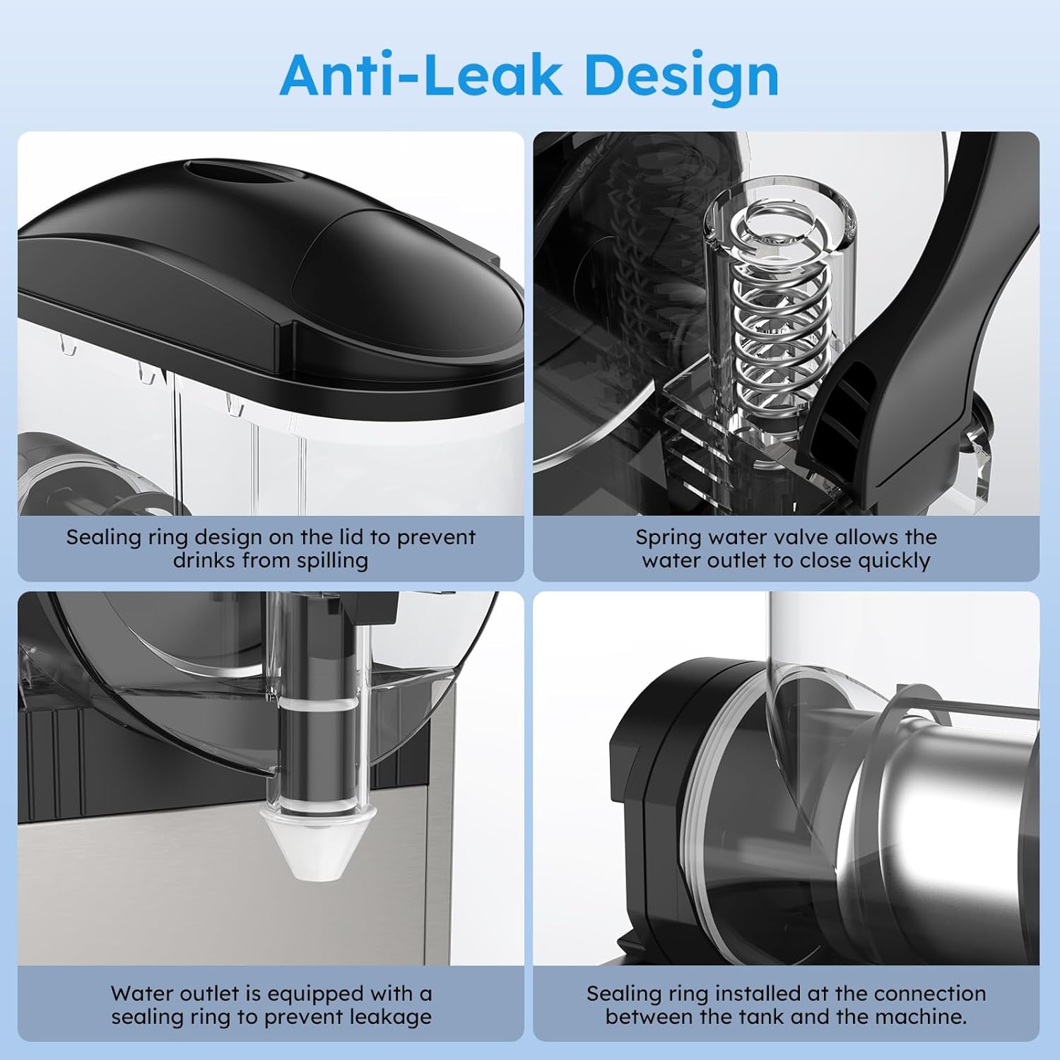 Granizadora Mojgar: 30L, 1100W, con Autolimpieza y Control de Temperatura  