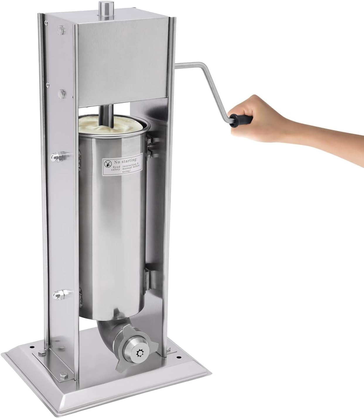 Máquina Manual para Hacer Churros LOYALHEARTDY: 5L, Acero Inoxidable, 4 Boquillas  