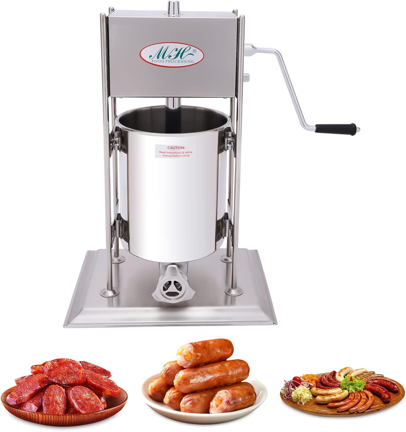 Máquina de Churros Comercial HuaShuani: 5L/1.32 Galones, Acero Inoxidable, 4 Boquillas 