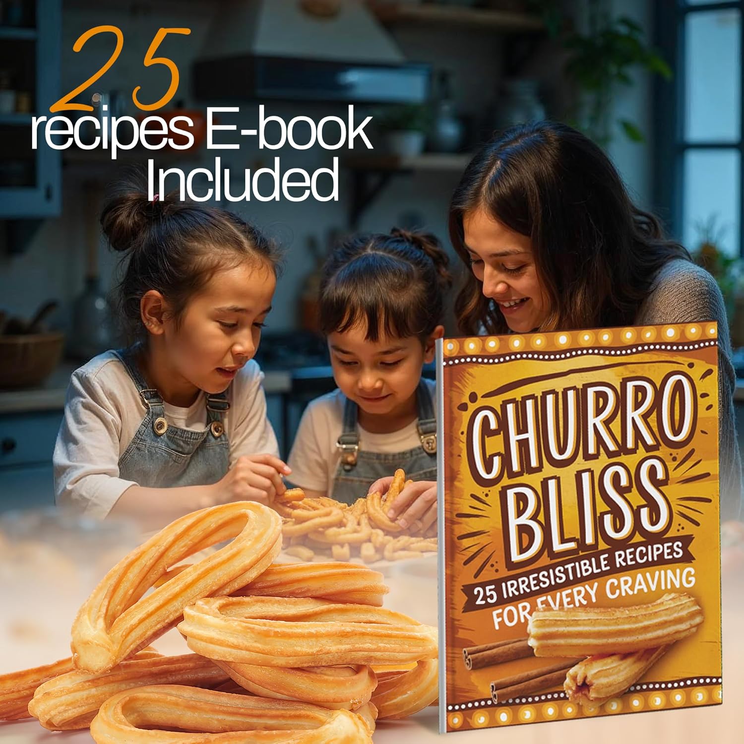 SIRCLES Máquina para Hacer Churros: Pistola de Acero Inoxidable con 4 Discos  