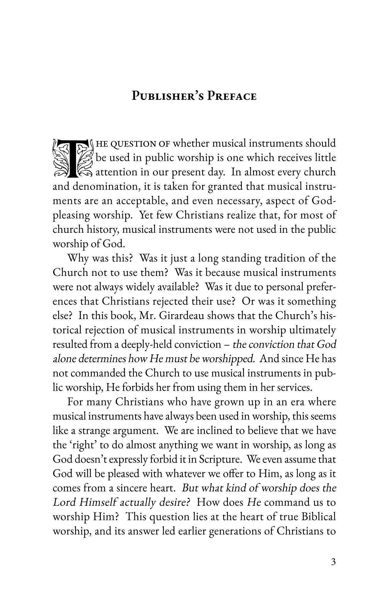 Instrumental Music in the Public Worship of the Church