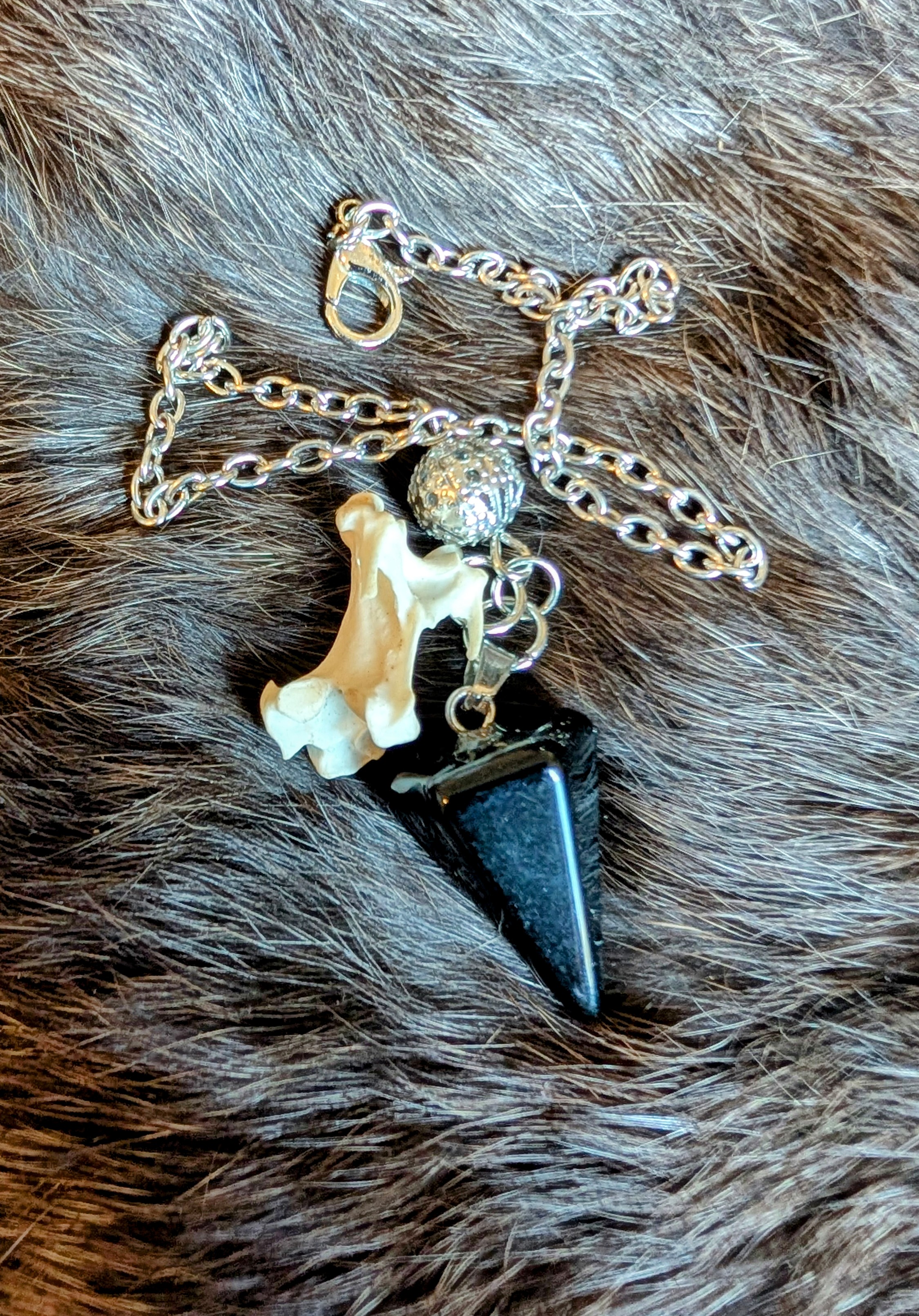 Crystal and Bone Pendulum