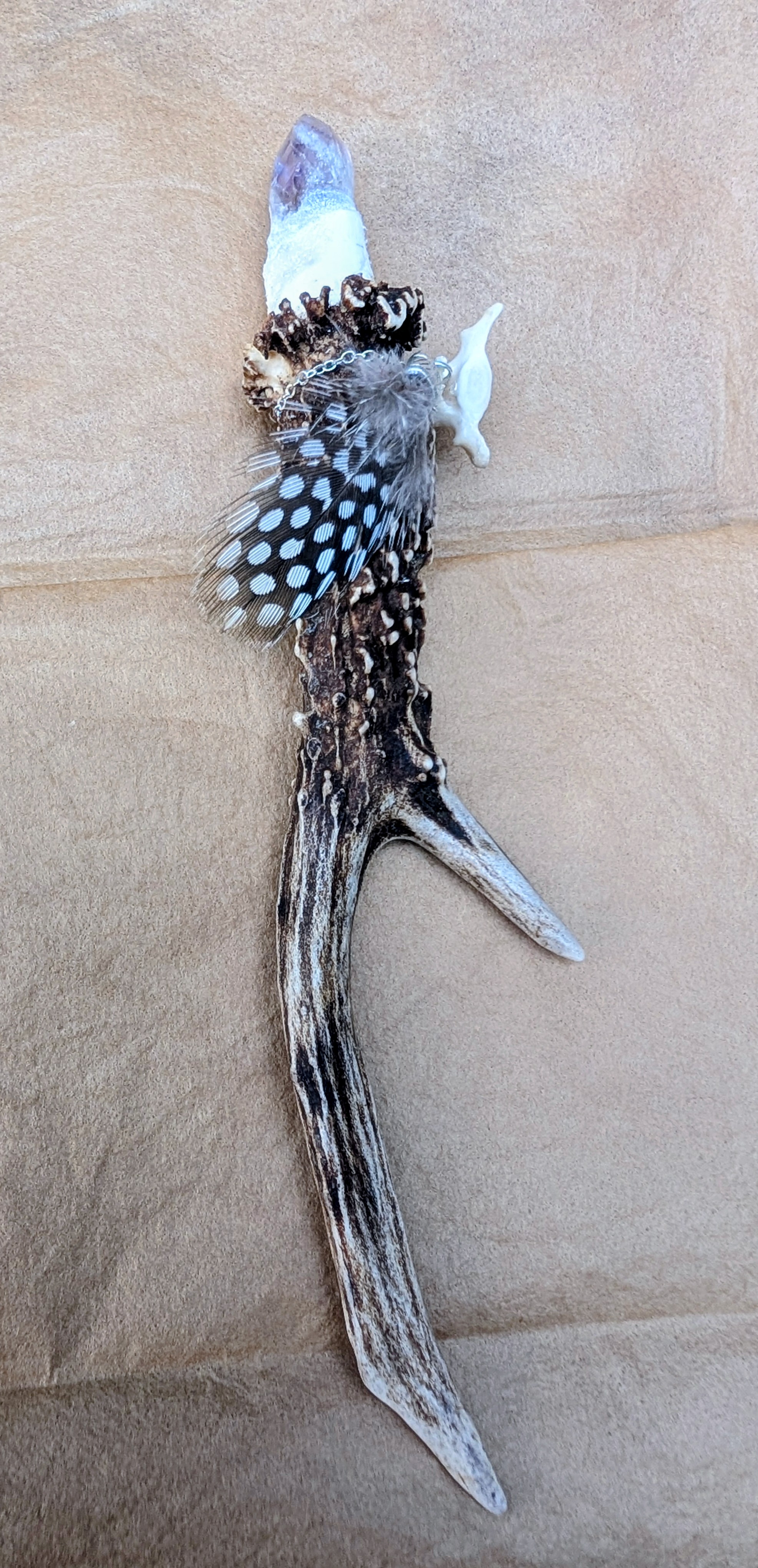 Crystal and Antler Wand