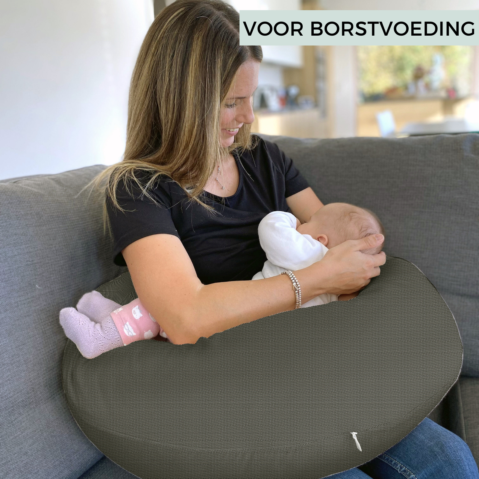 BabyMonkey® Voedingskussen Zwart