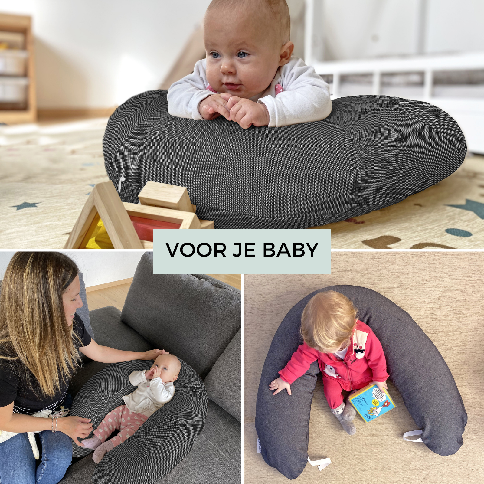 BabyMonkey® Voedingskussen Zwart