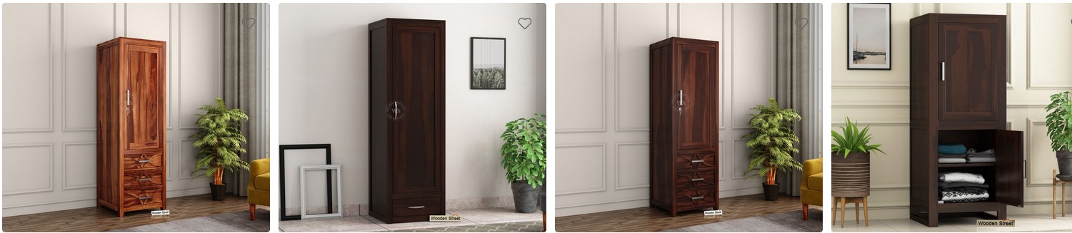 Wooden Single Door Wardrobe