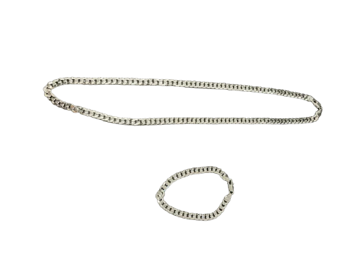 Ketting & armband set sterling zilver plated