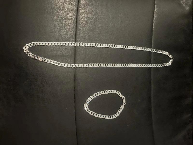 Ketting & armband set sterling zilver plated