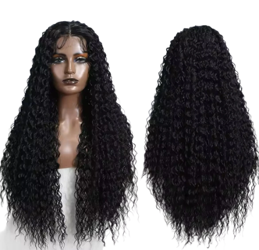 Synthetische curly haar Sabrina pruik kleur zwart 65 cm