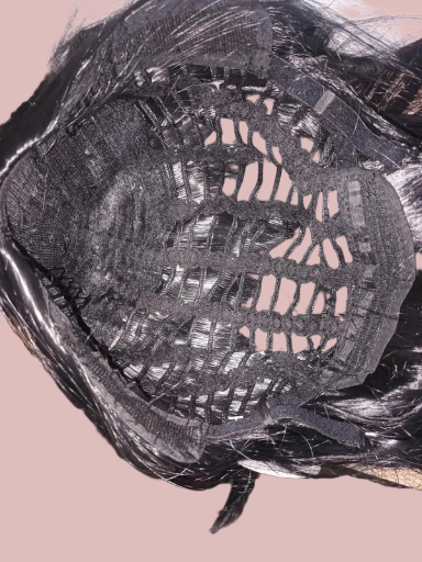 Synthetische hair silky straight middle part short wig kleur 1b 35cm