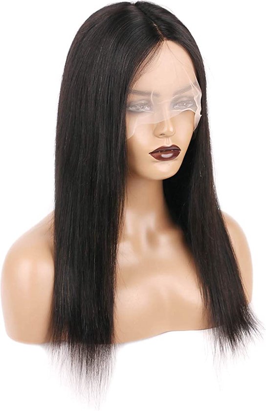 Luna silky straight pruik echt haar kleur 1b