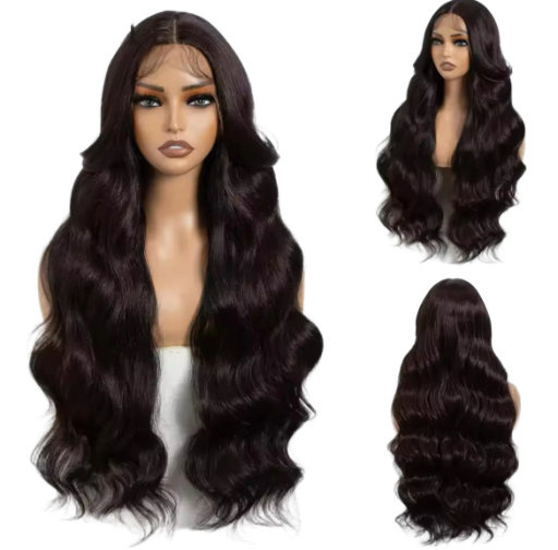 Synthetische body wave haar Angelica pruik kleur f5-6a 70cm