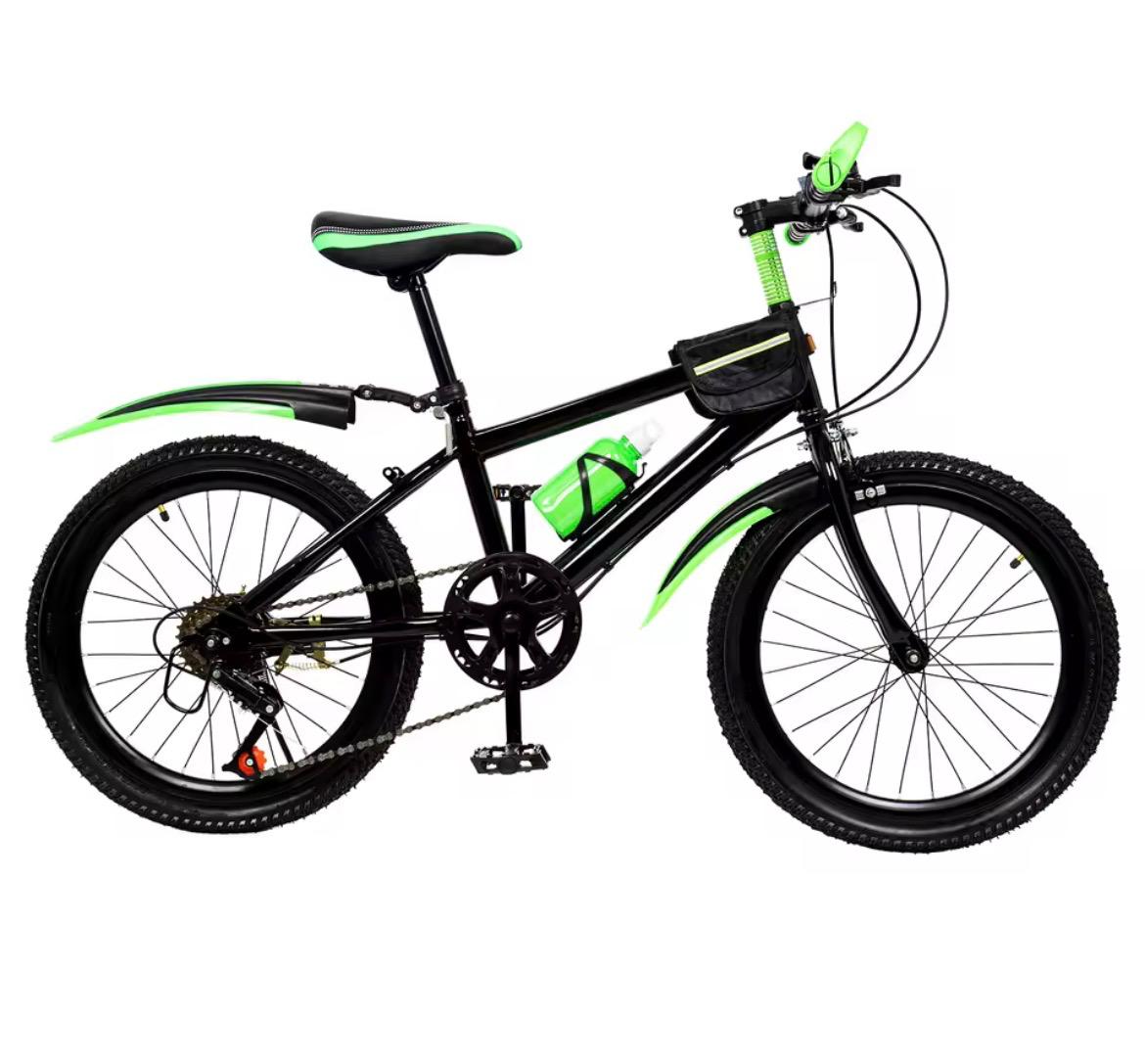 Kinderfiets mountainbike 7 snelheden 20 inch Kleur zwart, groen
