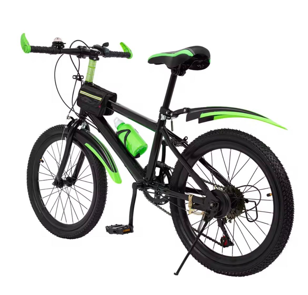 Kinderfiets mountainbike 7 snelheden 20 inch Kleur zwart, groen