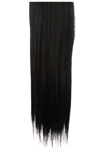 Clip in hairextensions synthetisch silky straight haar kleur 1b 55cm