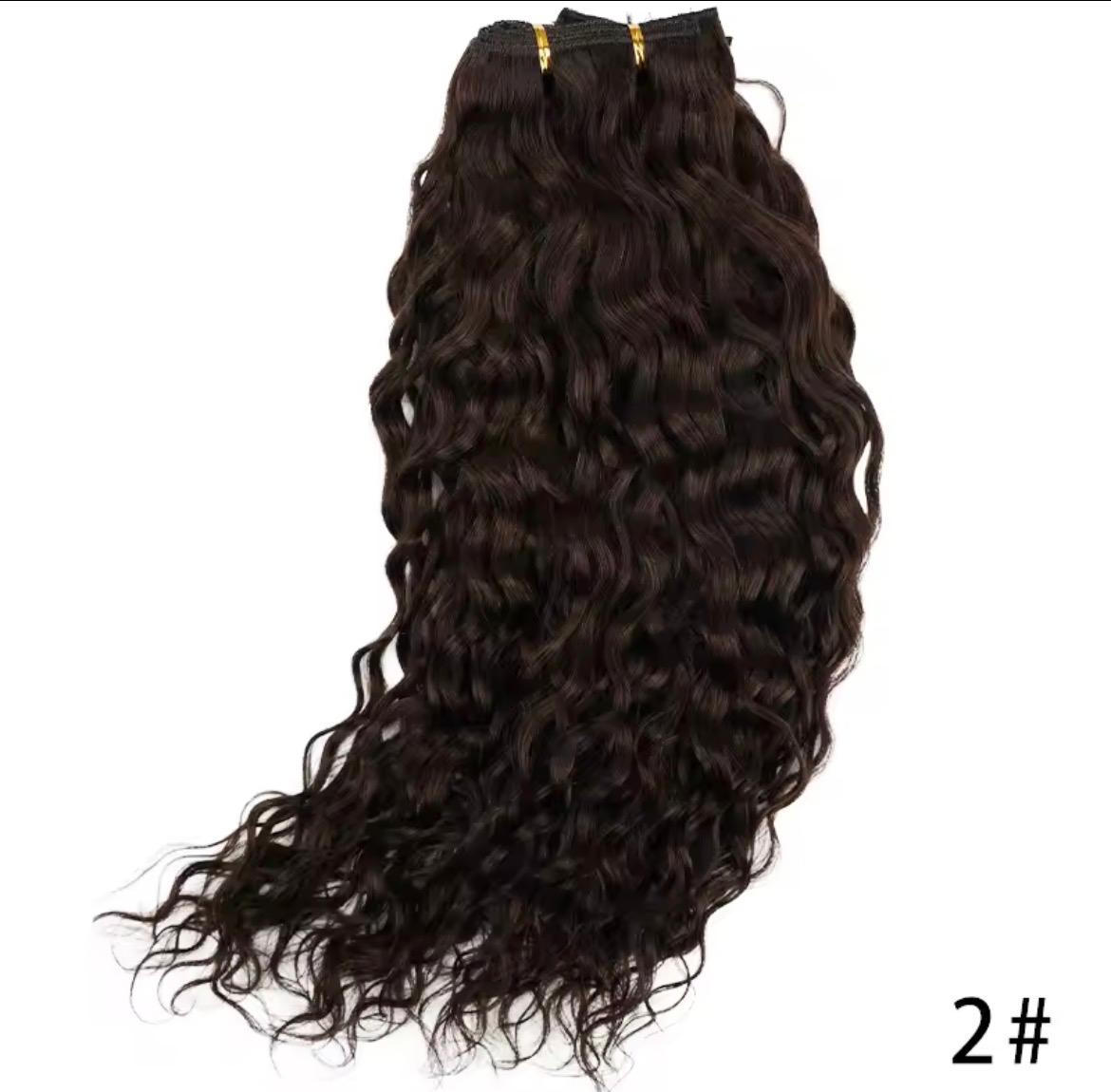 Clip in echt haarextensions curly wavy 55cm