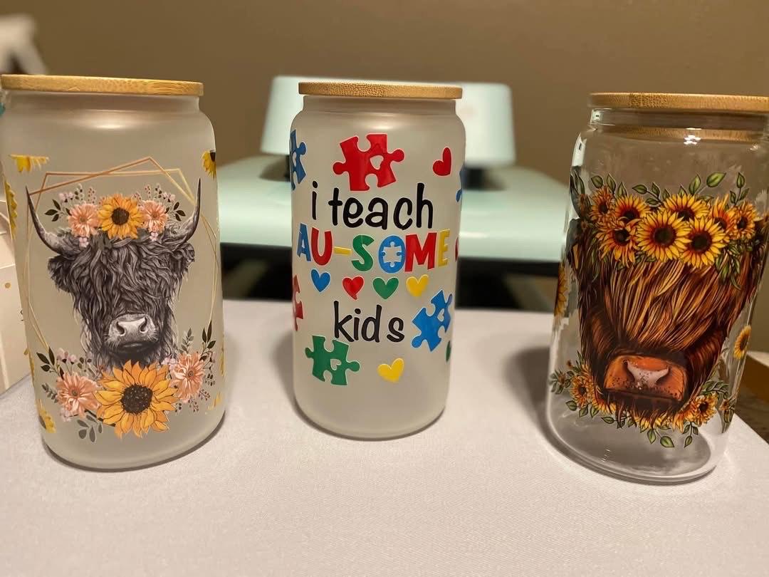 Decorative Frosted Glass Jars