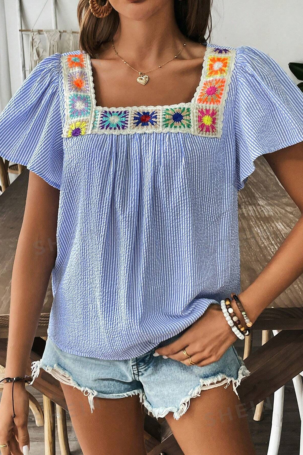 Embroidered Boho Top