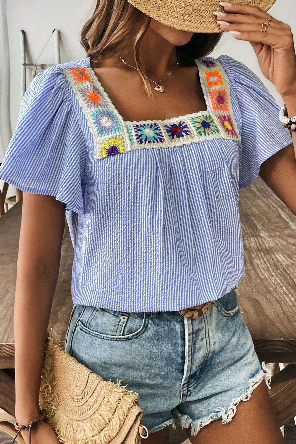 Embroidered Boho Top