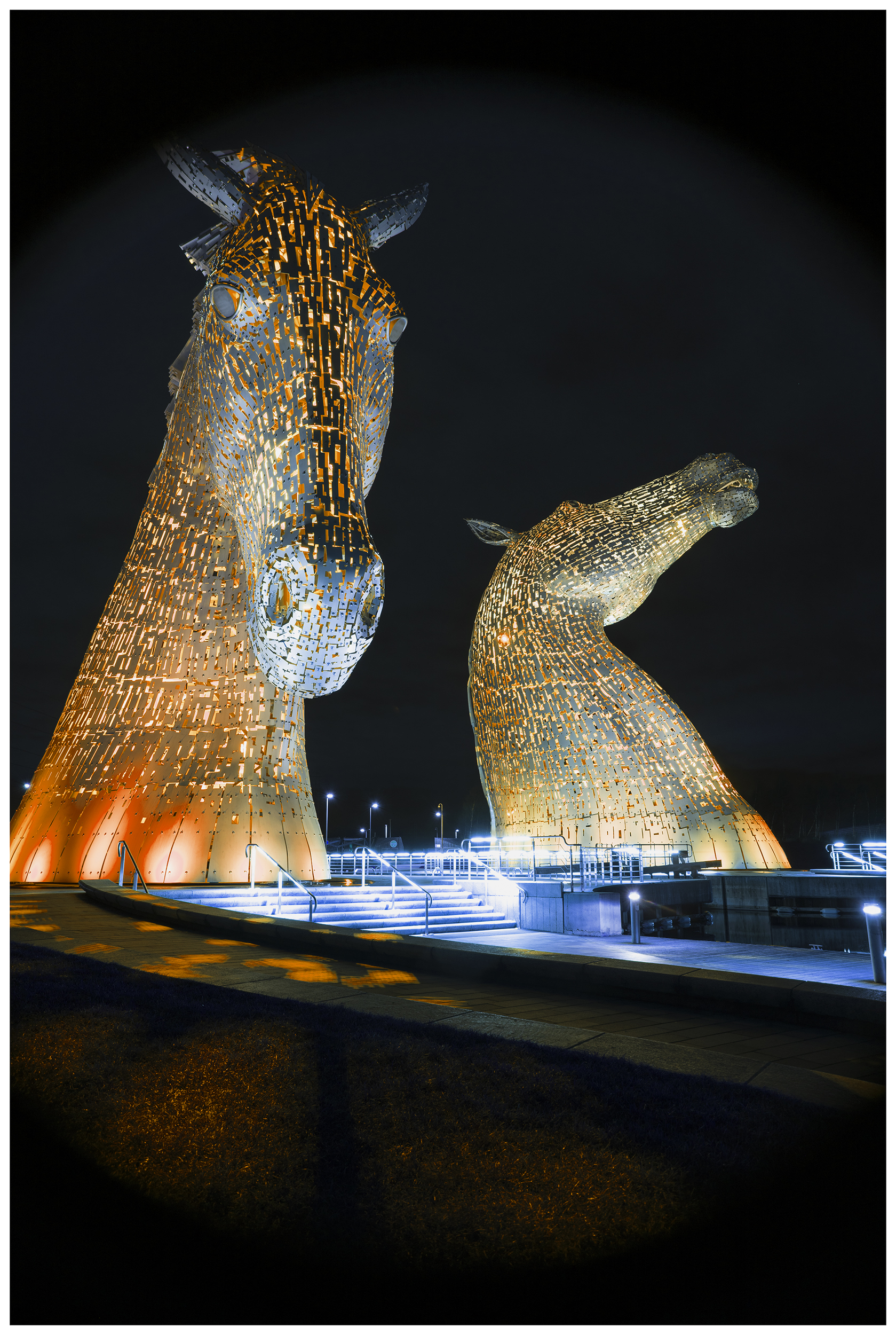 The Kelpies at night