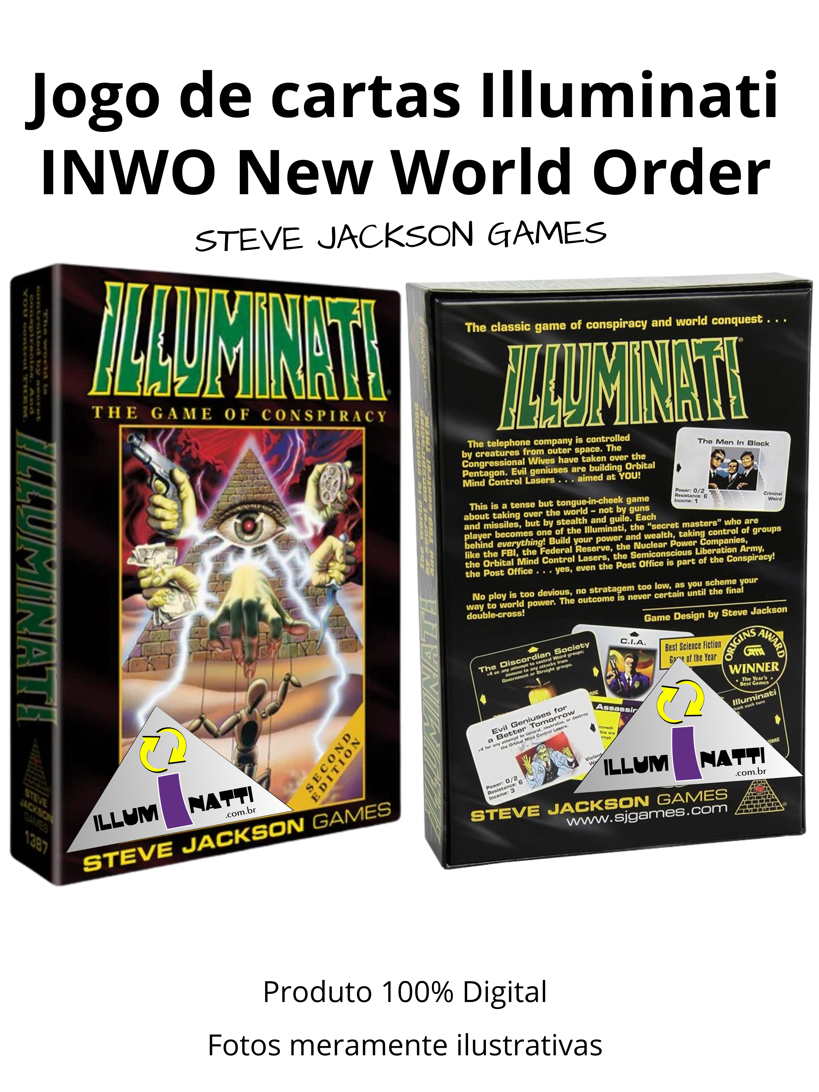 Kit 1 Jogo De Cartas Digital Illuminati + Livros + 5 Bônus