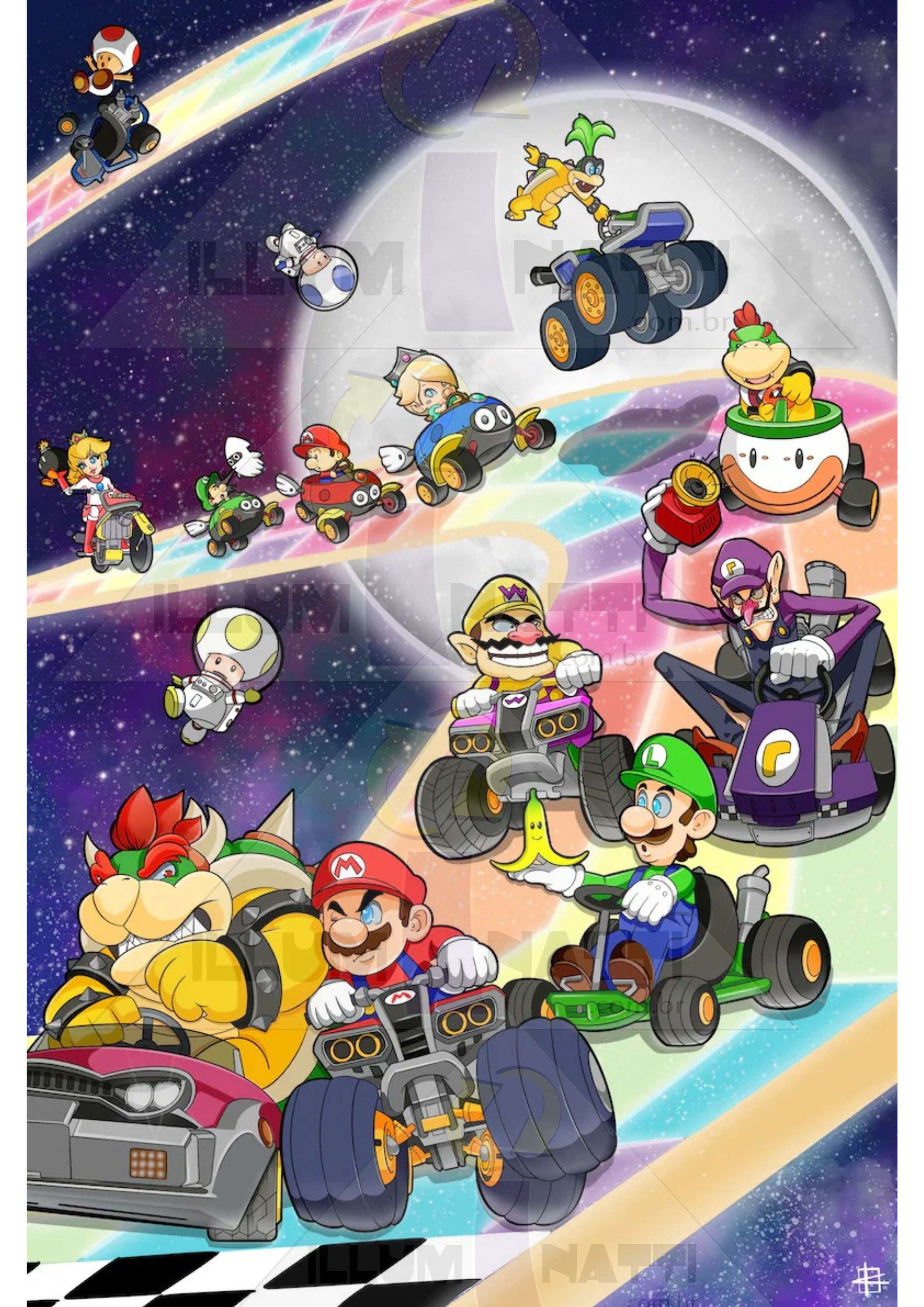 Poster de Personagens em Corrida
