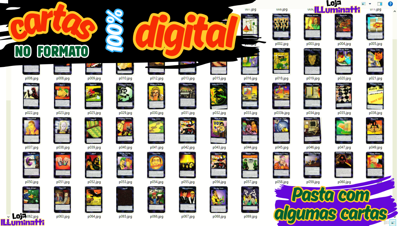 Kit 1 Jogo De Cartas Digital Illuminati + Livros + 2 Bônus
