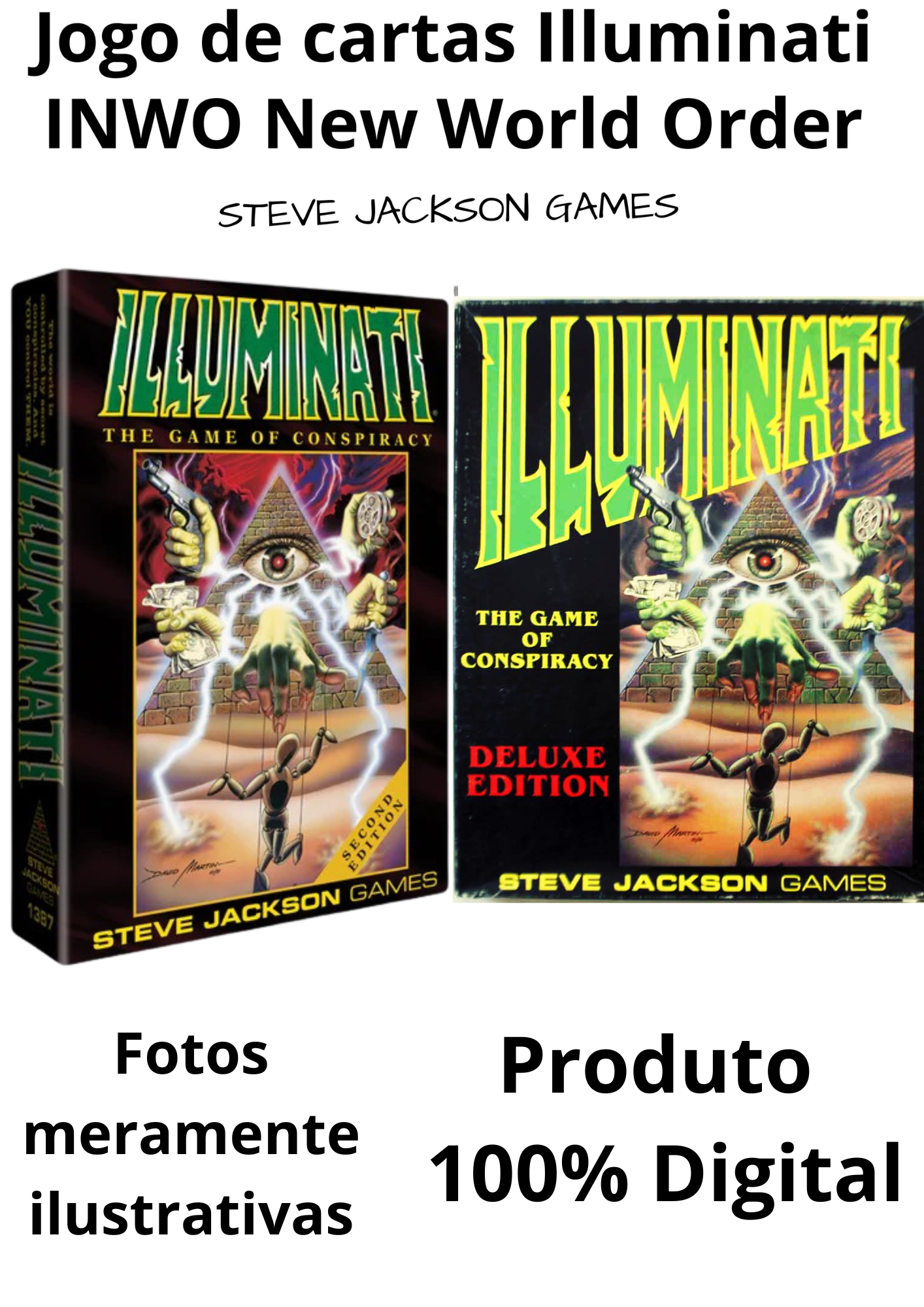 Kit 2 Jogo De Cartas Digital Illuminati + Livros + 3 Bônus