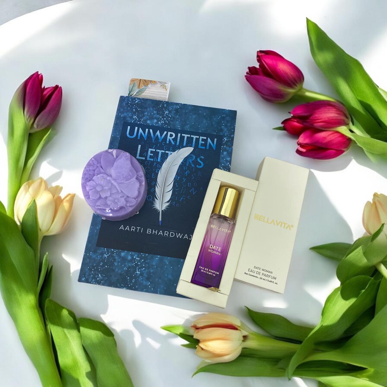 Gift Set with Book, Scented Soap, and Perfume