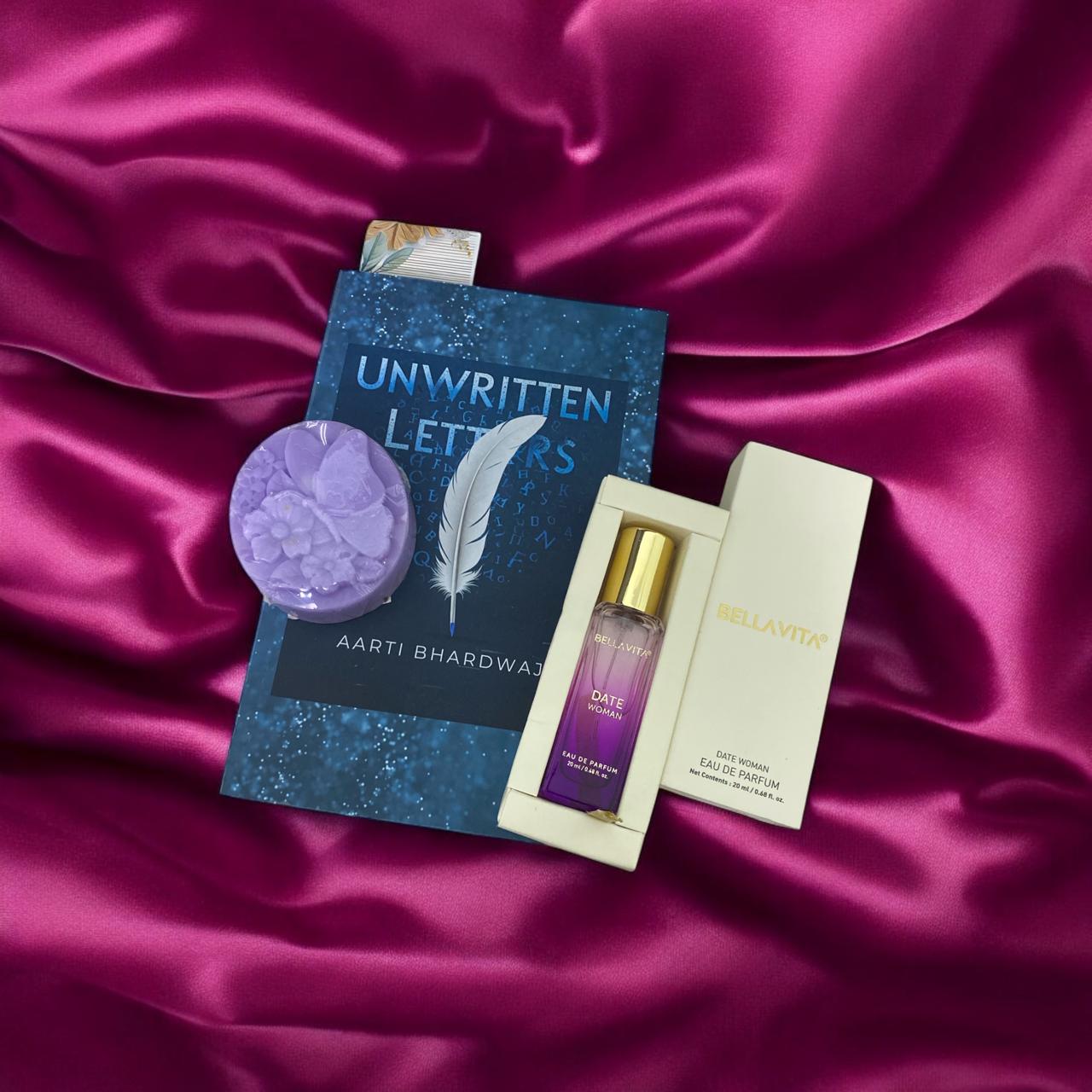 Gift Set with Book, Scented Soap, and Perfume
