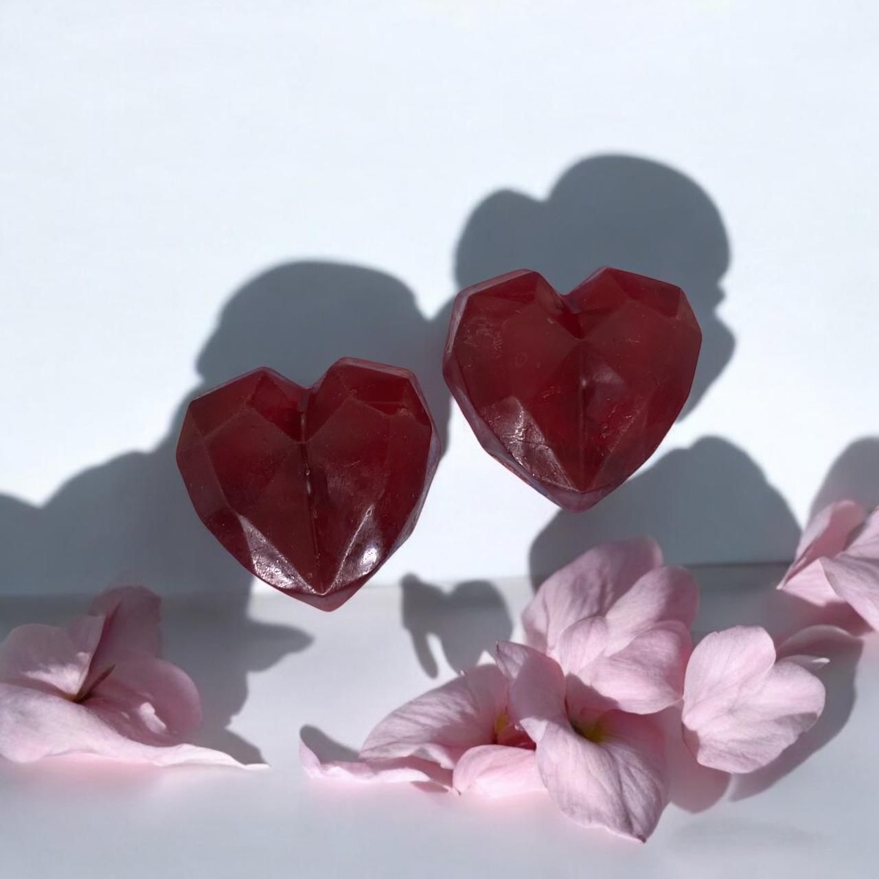 Heart-shaped Soap Bars pack of 2 Red Wine soap