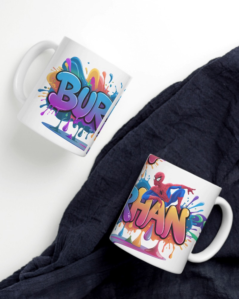 Personalized Photo and Name Coffee Mug Gift for Boyfriend & Girlfriend, 325 ml, White Ceramic