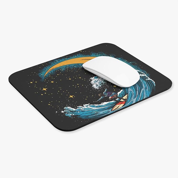 Artistic Surfing Designer Mouse Pad with Smooth Rubber Base, Moon Designs, 30.5 x 25.4 cm
