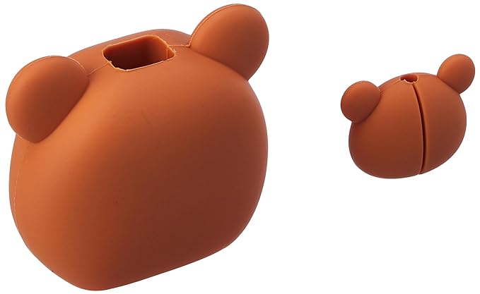 Silicone Protective Case for Apple 20W & 18W iPhone USB-C Power Adapter Charger and for USB Lightning Cable, 3D Case for iPhone Charger - 18W/20W (Brown Bear)