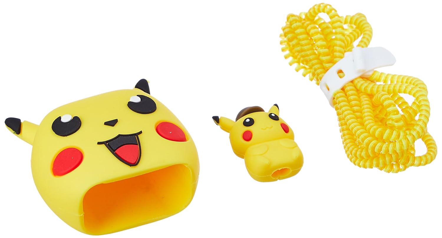 Protective Case for Apple 20W & 18W iPhone USB-C Power Adapter Charger and for USB Lightning Cable, 3D Case for iPhone Charger - 18W/20W Pikachu