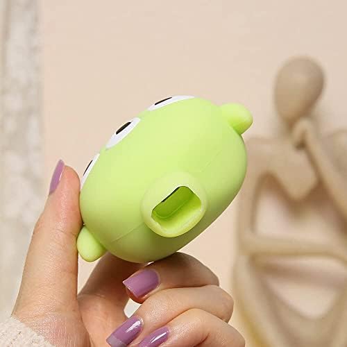 Silicone Protective Case for Apple 20W & 18W iPhone USB-C Power Adapter Charger and for USB Lightning Cable, 3D Case for iPhone Charger - 18W/20W (Green Alian Design)