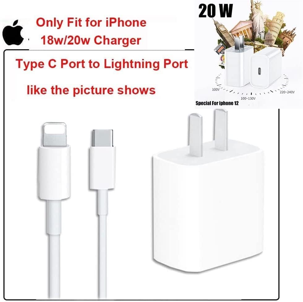 Silicone Protective Case for Apple 20W & 18W iPhone USB-C Power Adapter Charger and for USB Lightning Cable, 3D Case for iPhone Charger - 18W/20W (Red Mario Design)