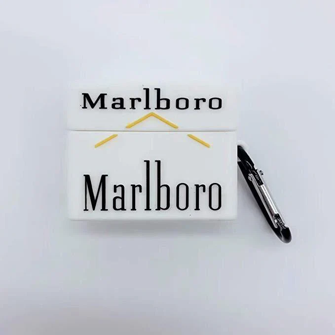 Silicone New 3D Cartoon Design Cute Anime Shockproof Cover Case with Free Keychain Compatible with Apple AIRPODS PRO (NOT for Any Other AIRPODS) (AIRPOD Cover PRO, Marlboro White)