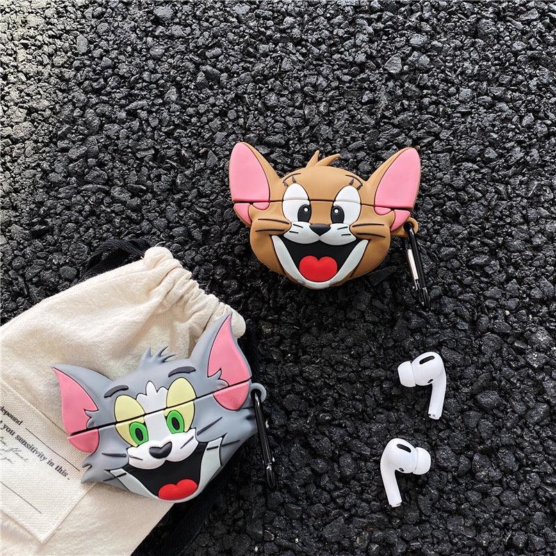 Soft Silicone 3D Cartoon Design Cute Anime Shockproof Cover Case with Free Keychain with Apple AIRPODS PRO (NOT for Any AIRPODS) (AIRPOD Cover PRO, Rat Brown Multicolor (Jerry)