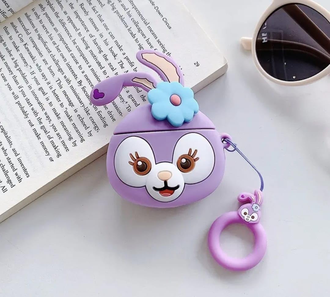  Soft Silicone New 3D Cartoon Design Cute Anime Shockproof CAT Cover Case with Free Keychain Compatible with Apple AIRPODS PRO (NOT for Any Other AIRPODS) (AIRPOD Cover PRO, (Cute Purple)