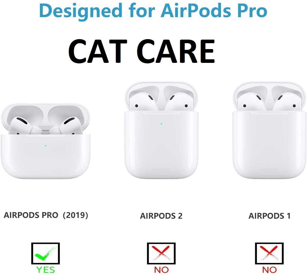 Soft Silicone New 3D Cartoon Design Cute Anime Shockproof CAT Cover Case with Free Keychain Compatible with Apple AIRPODS PRO (NOT for Any Other AIRPODS) (AIRPOD Cover PRO, (Cute Purple)