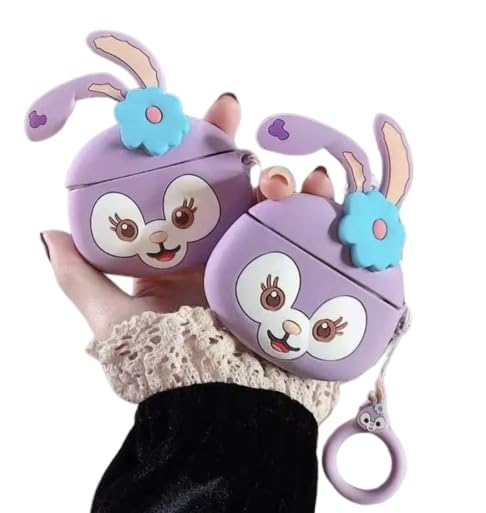  Soft Silicone New 3D Cartoon Design Cute Anime Shockproof CAT Cover Case with Free Keychain Compatible with Apple AIRPODS PRO (NOT for Any Other AIRPODS) (AIRPOD Cover PRO, (Cute Purple)