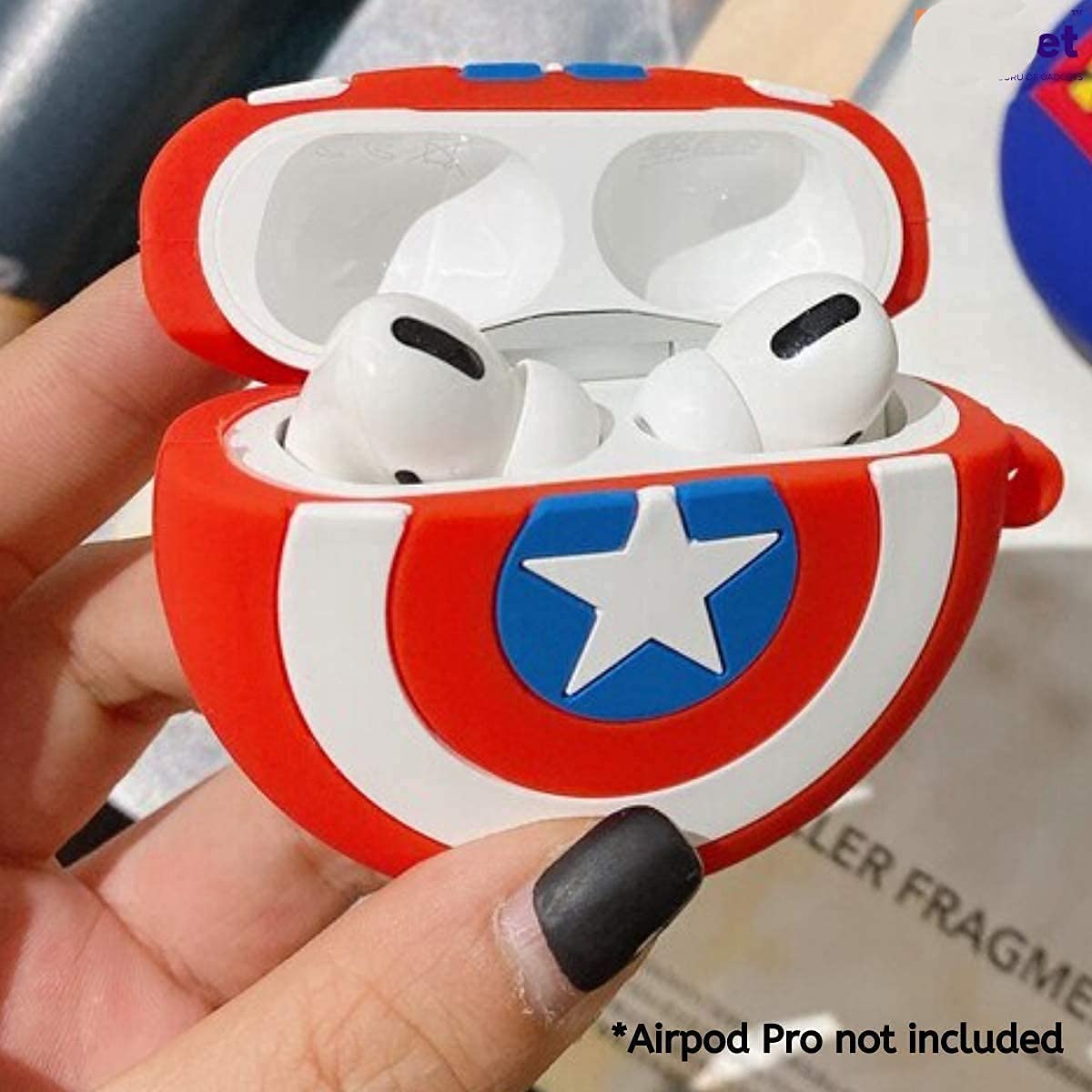 Soft Silicone New 3D Cartoon Design Cute Anime Shockproof CAT Cover Case with Free Keychain Compatible with Apple AIRPODS PRO (NOT for Any Other AIRPODS) (AIRPOD Cover PRO, (American Sheild)