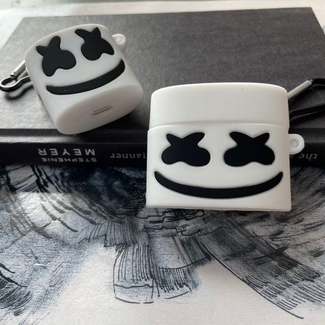 Soft Silicone New 3D Cartoon Design Cute Anime Shockproof Cover Case with Free Keychain with Apple AIRPODS PRO (NOT for Any Other AIRPODS) (AIRPOD Cover PRO, (Marshmello White)