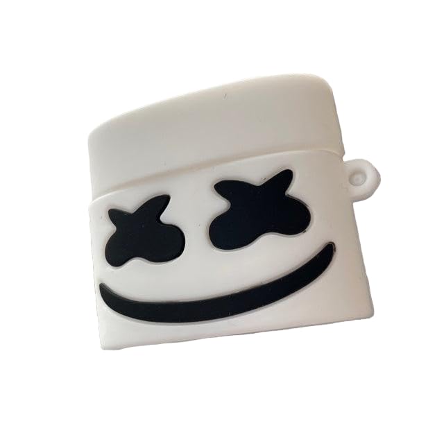 Soft Silicone New 3D Cartoon Design Cute Anime Shockproof Cover Case with Free Keychain with Apple AIRPODS PRO (NOT for Any Other AIRPODS) (AIRPOD Cover PRO, (Marshmello White)
