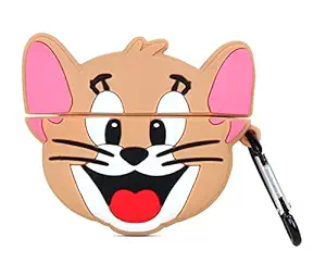 Soft Silicone New 3D Design Cute Anime Shockproof Cover Case with Free Keychain Compatible with Apple AIRPODS PRO 2 Jerry Design